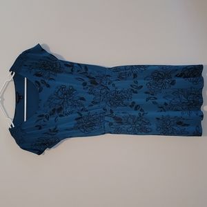 Banana Republic Factory Teal Floral Dress